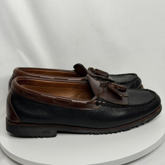 Allen Edmonds Shoes Nashua Tassle Loafers 10 3E Men’s Black & Brown Leather - Picture 2 of 8